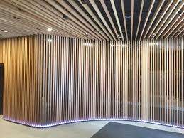 Decorslat Wall And Ceiling Timber Slats By Decor Systems Timber Ceiling Recycle Timber Lobby Interior