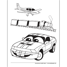 Pdf File Black White Page Size 8 5 X 11 In 1 Page Moyen De Transport Coloriage Transport