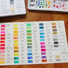 yey finally swatched my 60pc holbein watercolor set