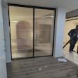 TELESCOPIC DOOR GLASS BLACK SLIM ALUMIN