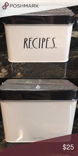 New Rae Dunn Recipe Box Tin Recipe Box Recipe Box Recipe Cards