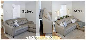 Maybe you would like to learn more about one of these? No Room For A Coffee Table Try This Brilliant Hack Diy Sofa Table Behind Sofa Table Home Living Room