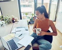 Freelancing business idea, a person working on a laptop