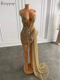 Gold prom dress black girl