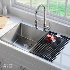 Some of the most popular choices for kitchen sink materials are stainless steel, acrylic and granite. Kraus Standart Pro Dual Mount 33 In X 22 In Stainless Steel Double Equal Bowl 2 Hole Kitchen Sink Lowes Com Modern Kitchen Sinks Kitchen Sink Design Best Kitchen Sinks