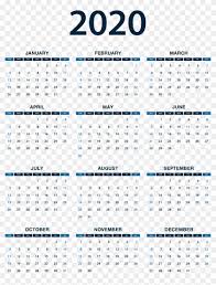 Free printable calendar creator can create week calendar of 2021 or of any week. 2020 Calendar Png Photo Clipart 2517289 Pikpng