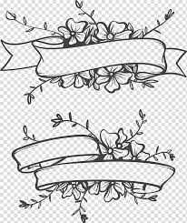 Black Petaled Flowers Borders Illustration Euclidean Flower Ribbon Hand Painted Flower Label Transparent Background Png Clipart Hiclipart Pink ribbon border png, transparent png. black petaled flowers borders
