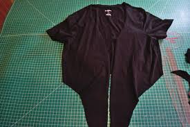 Drape the lower portion of the shirt over your head, placing the finished seam along your forehead. Diy Wrap Crop Top Easy T Shirt Refashion Adopt Your Clothes