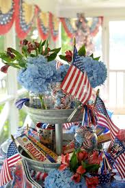 Celebrating The Red White Blue Patriotic Table On The Porch 4th Of July Decorations Patriotic Decorations July Crafts
