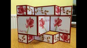 Card making videos· christmas· stampin up videos. Cardmaking Video Tutorial Stampin Up Lotus Blossom Trifolded Card By Nigezza Creates Paper Craft Tutorials Tri Fold Cards Card Tutorial