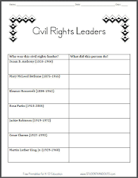 Civil Rights Leaders Grade 2 Ccss Worksheet Student Handouts Social Studies Worksheets Black History Month Projects History Worksheets