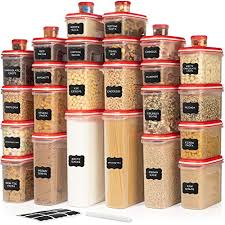 4.9 out of 5 stars with 2107 ratings. Largest Set Of 60 Pc Airtight Food Storage Containers 30 Container Set Airtight Plastic Dry Food Space Saver Organizer One Lid Fits All Stackable Freezer Refrigerator Kitchen Storage Containers Pricepulse
