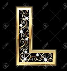 Lerne das alphabet auf deutsch mit einem bayerischen lied. L Gold Letter With Swirly Ornaments Stock Vector 16220123 Gold Letters Alphabet Images Stylish Alphabets