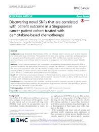 We want all of our customers to experience the impressive level of professionalism when working with yong seng sdn bhd. Pdf Discovering Novel Snps That Are Correlated With Patient Outcome In A Singaporean Cancer Patient Cohort Treated With Gemcitabine Based Chemotherapy
