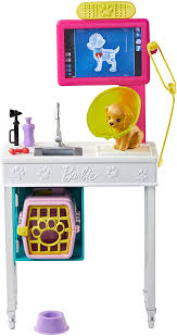 Barbie Metiers Coffret Cabinet Veterinaire Pour Poupee Avec Appareil De Radiologie Figurine Chiot Et Accessoires Jo Cabinet Veterinaire Barbie Poupees Barbie