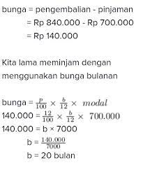 Jika bunga yang diterapkan di bank tersebut adalah 18% pertahun, tentukan lama pak dedi meminjam uang tersebut! Pak Dedi Meminjam Uang Di Bank Peranti Guru