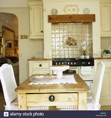 a traditional rustic kitchen table with