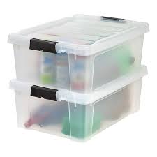 But do you want plastic or cardboard containers? Iris Store It All 10 Gallon Heavy Duty Storage Totes Set Of 2 Bed Bath Beyond