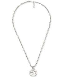 Gucci Interlocking G Logo Pendant Necklace In Sterling Silver Reviews Necklaces Jewelry Watches Macy S Pendant Necklace Necklace Designers Jewelry Collection