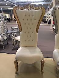 Gold White Absolom Tufted High Back King Queen Indian Hindu Wedding Throne Chair Throne Chair Dining Chair Design Chair