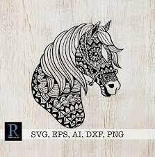 Download Zentangle Horse Svg Mandala Horse Svg Horse For Cricut Etsy In 2021 Zentangle Mandala Diy Prints