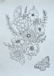 Flower Illustration I Drew Outline Drawings Floral Drawing Flower Illustration