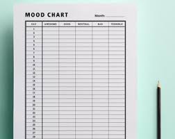 Items Similar To Printable Mood Tracker Emotion Tracker