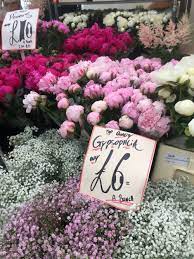Peonies And Baby S Breath In Columbia Road Flower Market Columbia Road Flower Market Flower Market Flowers