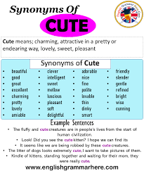 Synonyms Of Cute Cute Synonyms Words List Meaning And Example Sentences Synonyms Words Are That Have Differ Synonyms Of Cute Word List How To Memorize Things