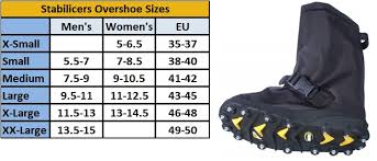 Stabilicers Cleats Sizing Chart