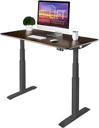 A stylish quartz world time clock sits inside an elegant solid walnut frame. Amazon Com Seville Classics Airlift Pro S3 54 Solid Top Commercial Grade Electric Adjustable Standing Desk 51 4 Max Height Table Black Walnut Furniture Decor