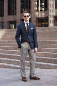 Engineering The Perfect Business Wardrobe Feat Ian Anderson Blue Suit Jacket Menswear Grey Trousers Have a softly printed jacket, suitable to wear formally? blue suit jacket menswear grey trousers