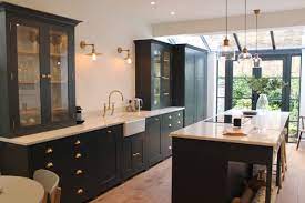See more ideas about kitchen design, kitchen remodel, kitchen inspirations. A Beautiful Dark Grey Kitchen With Brass Fittings In A Light Filled Space Houzz Uk