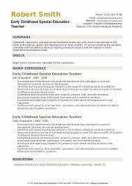 Special education teacher ii resume. Early Childhood Special Education Teacher Resume Samples Qwikresume