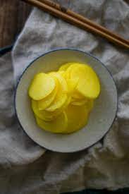 But the recipe and the also want to let you know how i julienne my radish(daikon) and carrot. Korean Pickled Radish Recipe Yellow Glass Dish Sugar Free Low Carb