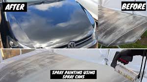When you spray your car, use a roller to spread the paint. How To Paint Your Car Bonnet At Home For Cheap Using Spray Cans And A Few Items Youtube