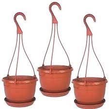 8 Inch Teku Plastic Hanging Basket Terra Cotta 3 Pack Teku Https Www Amazon Com Dp B07vkbm Plastic Hanging Baskets Plastic Hanging Plastic Hanging Planters