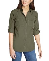 Women S Atlas Exploration Boyfriend Cargo Shirt Eddie Bauer Cargo Shirts Long Sleeve Shirts Eddie Bauer Women