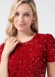 Marc Angelo Sequin Short Dress MA51119 Red