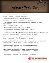 Prepare to get spooked with movies about zombies, ghosts, serial killers, and much more. Free Printable Halloween Trivia Quiz For Adults