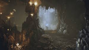 Ue4 Deep Elder Caves 3d Model In 2020 Underground Art Alien Plants Cave