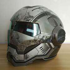 Masei Mens Womens War Machine Gray Ironman Iron Man Helmet Motorcycle Helmet Half Helmet Open Face Helmet Abs Casque Motocross Iron Man Motocross Helmet