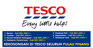 Kekosongan jawatan terkini kerajaan negeri pulau pinang bulan april 2014 :pembantu tadbir (perkeranian/operasi) pemandu kenderaanmaklumat lanjut. Jawatan Kosong Di Tesco Stores M Sdn Bhd Kerani Khidmat Pelanggan Cashier Dan Banyak Lagi Jobcari Com Jawatan Kosong Terkini