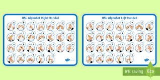 The bsl fingerspelling alphabet (right hand dominant). British Sign Language Bsl Photo Alphabet Mat