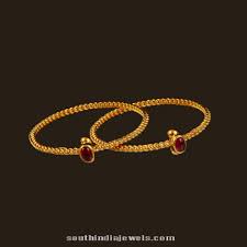 22k Gold Ruby Baby Bangle From Vummudi Bangaaru Jewellers Approximate Weight 17 22 Grams This Can Also Be Us Gold Baby Bangles Baby Jewelry Gold Baby Bangles