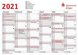 Vorheriges jahr (deutschland 2020) • monatskalender: Kalender 2021 Mit Bayerischen Ferien Und Feiertagen Sparkasse Allgau