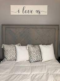Free returns and free shipping these wood signs fit seamlessly into a rustic farmhouse bedroom. I Love Us Bedroom Decor Wooden Sign Wooden Sign Farmhouse Decor Home Decor Bedroom Bedroom Diy Home Decor