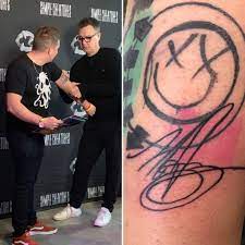 Mark hoppus wearing kerplunk shirt. Blink 182 Tattoo W Signature Blink 182 Tattoo Blink 182 Smiley Face Tattoo