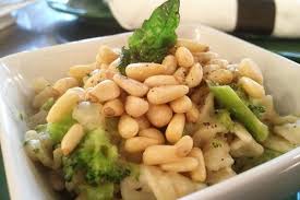 Creamy Broccoli Pasta With Pine Nuts Recipe Go Dairy Free Recipe Vegan Main Dishes Recipes Pine Nut Recipes