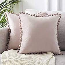 Amazon Com Top Finel Decorative Throw Pillow Covers 18 X 18 Inch Soft Particles Velvet Solid Cushion Covers Pink Pillows Velvet Throw Pillows Cushions On Sofa